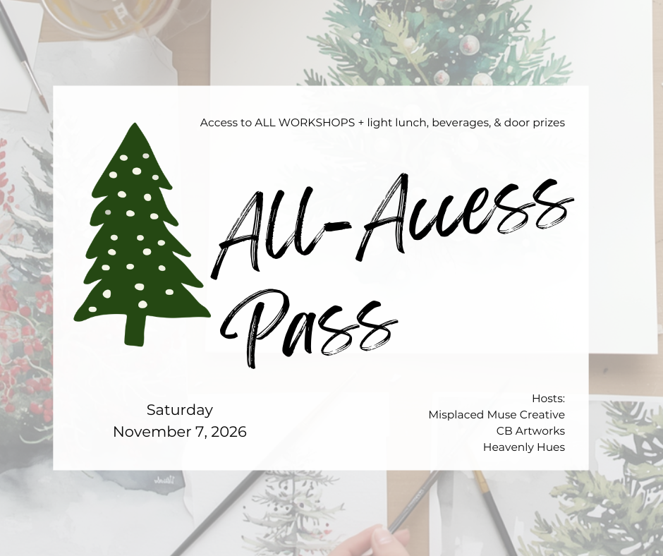 All-Access Pass for workshops with a green tree icon on a textured background